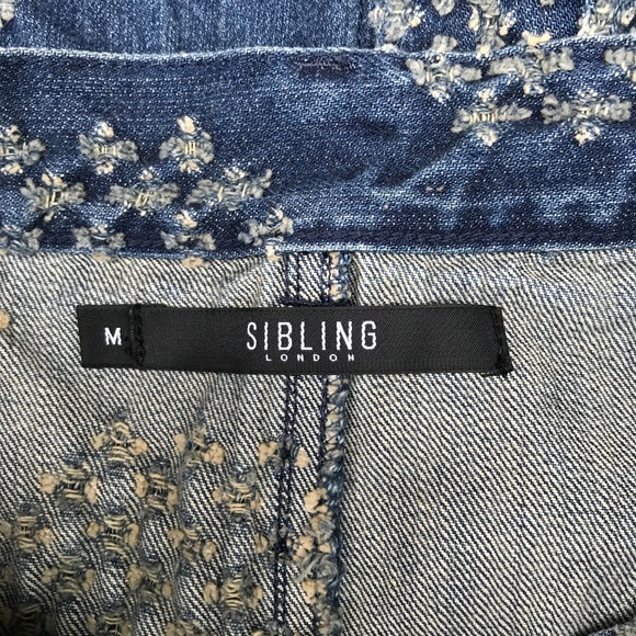Sibling London Distressed Jean Midi Skirt M - Picture 6 of 8